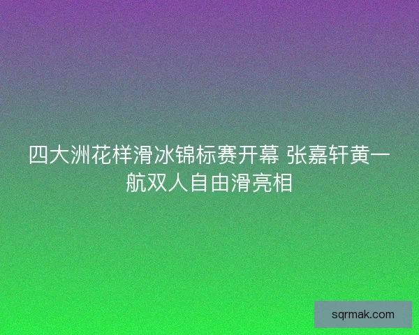 四大洲花样滑冰锦标赛开幕 张嘉轩黄一航双人自由滑亮相